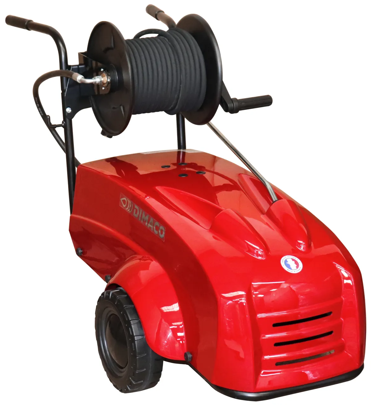 Nettoyeur HP DIMACO élec 900l/h 200b 7.5cv triphasé Stop Total+Enroul