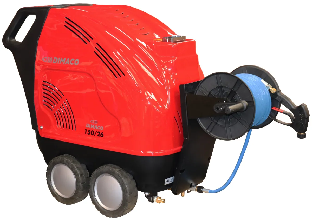 Nettoyeur HP DIMACO électrique eau chaude 1560 l/h 150 bars Enrouleu